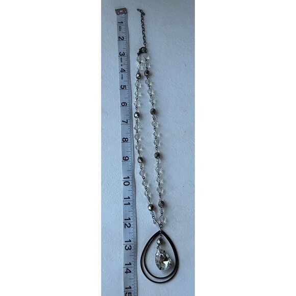 Unbranded Beaded Fashion Jewelry Necklace Black w/Silver Tone & Clear - Picture 6 of 6